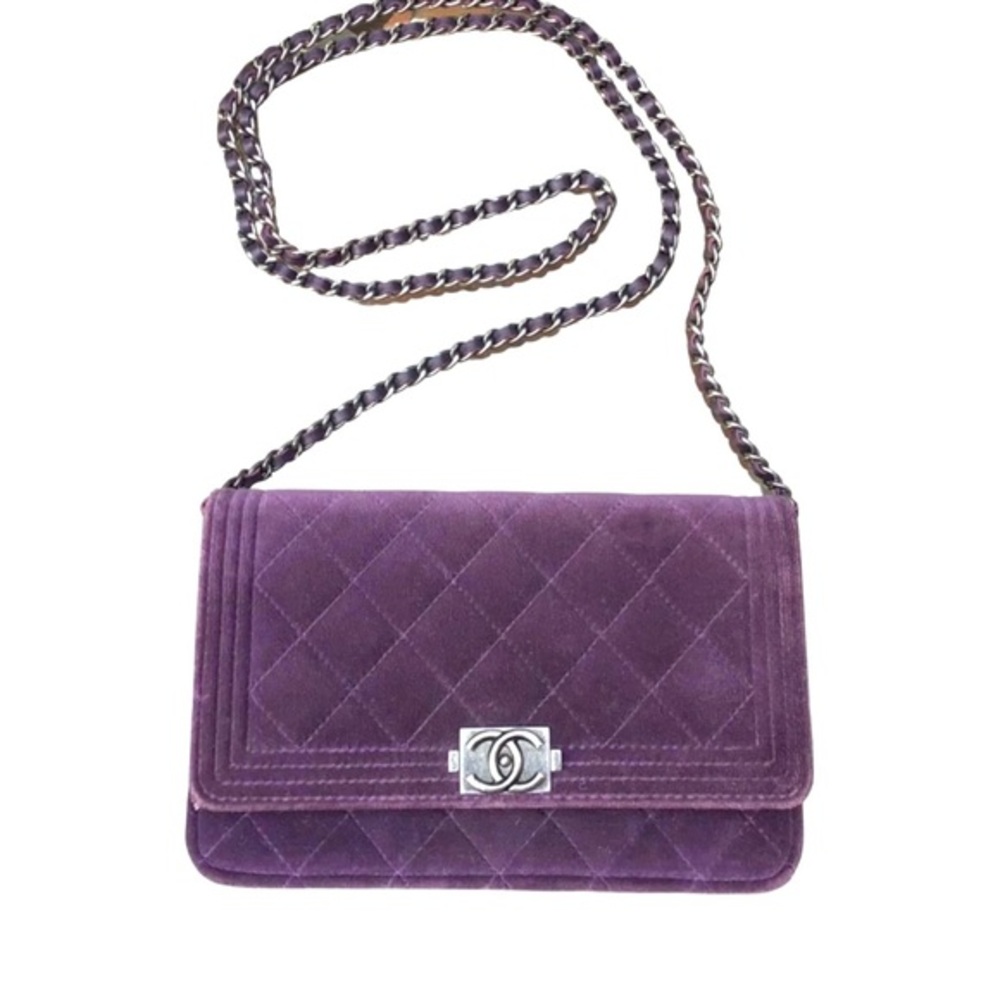 Chanel Boy Bag Purple Velvet Wallet on Chain
WOC Silver Hardware Authentic